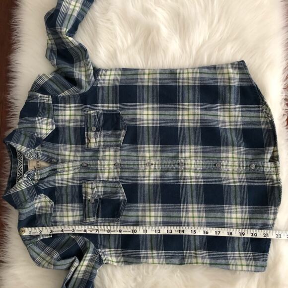 Hollister Blue & Green Plaid Flannel Button Up Top - Picture 5 of 5